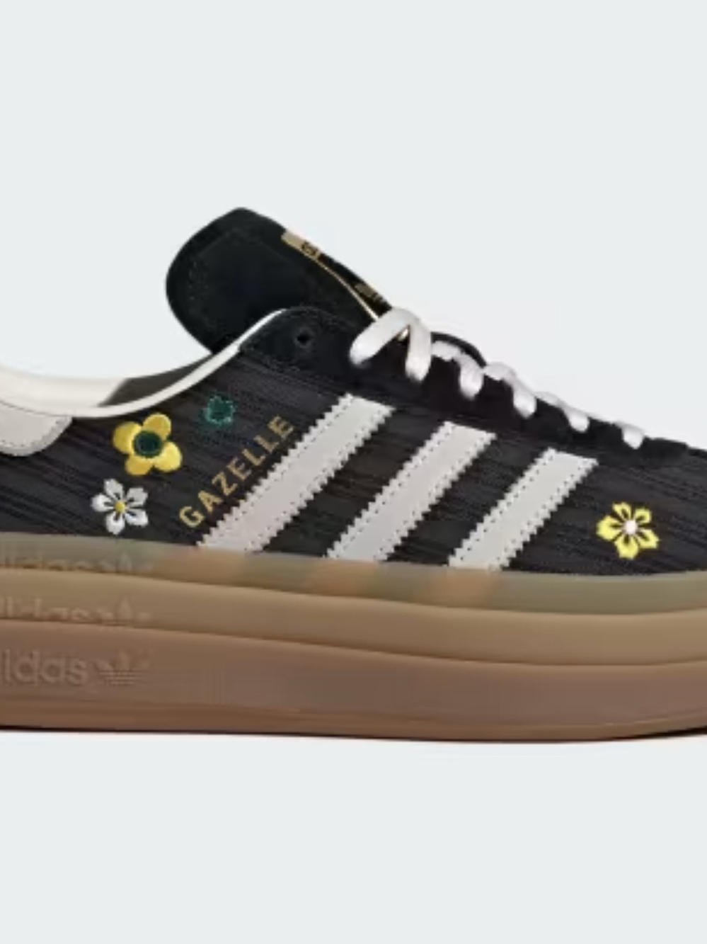 Adidas Gazelle X LIBERTY LONDON Black & White Floral Platform Sneaker